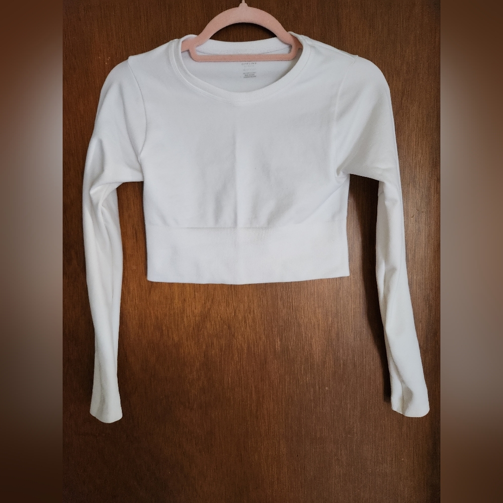 Cropped white long sleeve